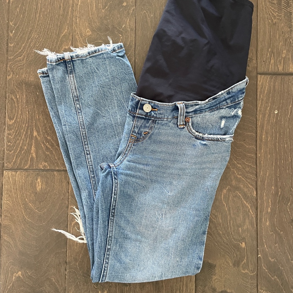 A&F Ankle Straight Maternity Jeans